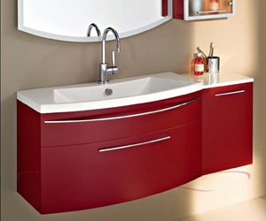 Vela 04 L 125 cm Rosso Stocco Мебель для ванной комнаты Италия